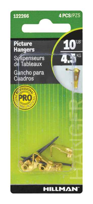 Hillman AnchorWire Brass-Plated Classic Picture Hanger 10 lb. 4 pk (Pack of 10) - Image 3