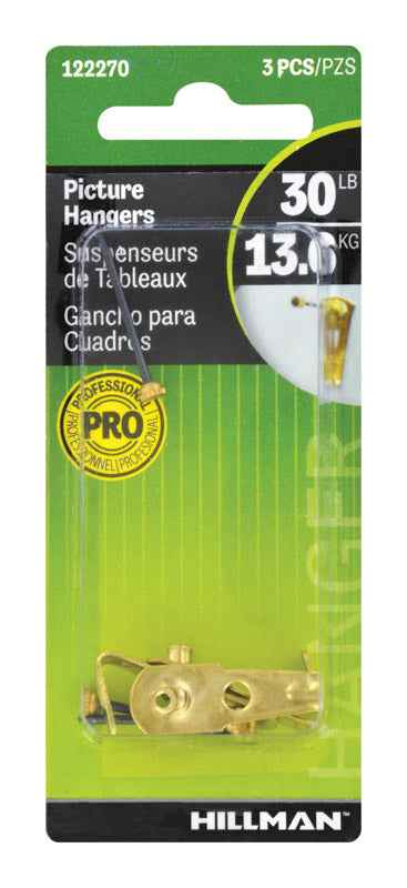 Hillman AnchorWire Brass-Plated Classic Picture Hanger 30 lb. 3 pk (Pack of 10) - Image 3