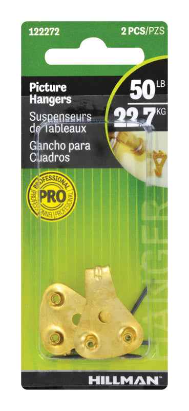 Hillman AnchorWire Brass-Plated Classic Picture Hanger 50 lb. 2 pk (Pack of 10) - Image 3