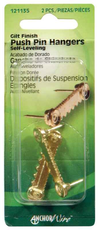 Hillman AnchorWire Gilt Push Pin Picture Hanger 1 lb. 2 pk (Pack of 10) - Image 2