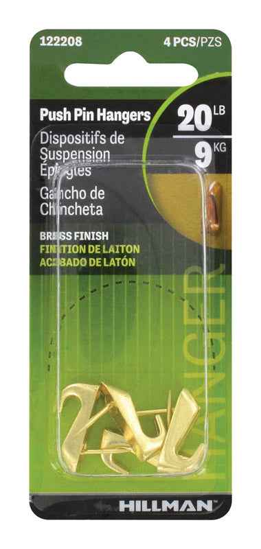 Hillman AnchorWire Gilt Gold Push Pin Picture Hanger 20 lb. 4 pk (Pack of 10) - Image 3