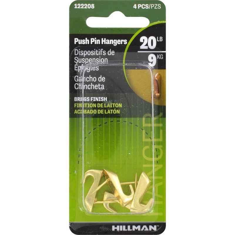 Hillman AnchorWire Gilt Gold Push Pin Picture Hanger 20 lb. 4 pk (Pack of 10) - Image 4