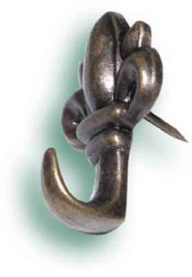 Hillman AnchorWire Antique Brass Push Pin Picture Hook 20 lb. 3 pk (Pack of 10) - Image 2