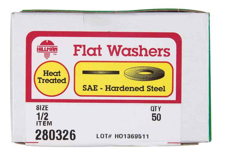 HILLMAN Yellow Dichromate Steel 1/2 in. SAE Flat Washer 50 pk - Image 4