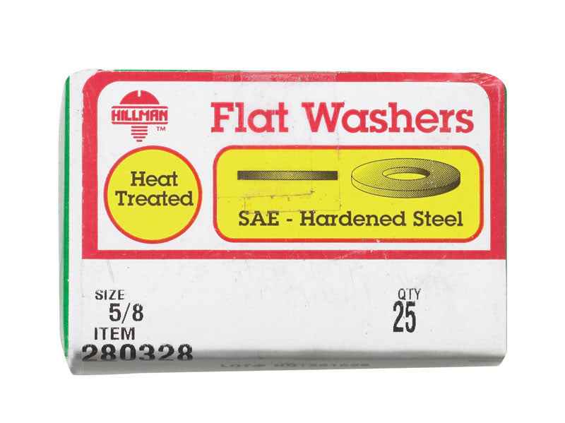 HILLMAN Yellow Dichromate Steel 5/8 in. SAE Flat Washer 25 pk - Image 4