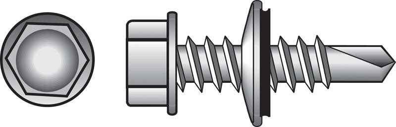 HILLMAN No. 10 Ga. X 3/4 in. L Hex Hex Washer Head Self-Drilling Screws 1 pk