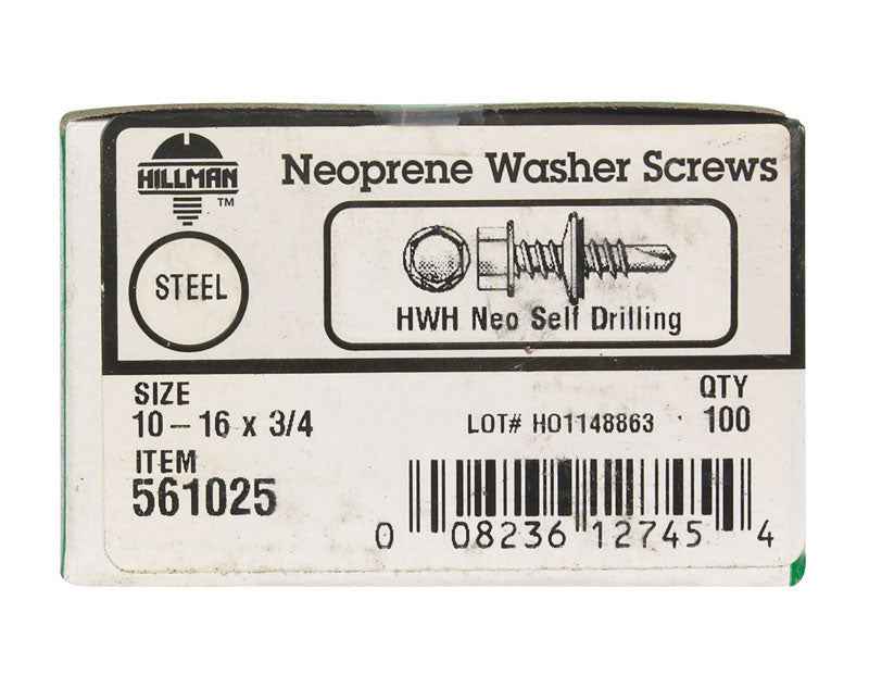 HILLMAN No. 10 Ga. X 3/4 in. L Hex Hex Washer Head Self-Drilling Screws 1 pk - Image 2