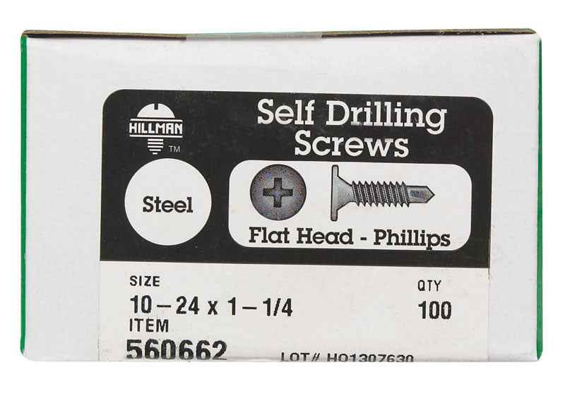 HILLMAN No. 10 Ga. X 1-1/4 in. L Phillips Wafer Head Self-Drilling Screws 1 pk - Image 2
