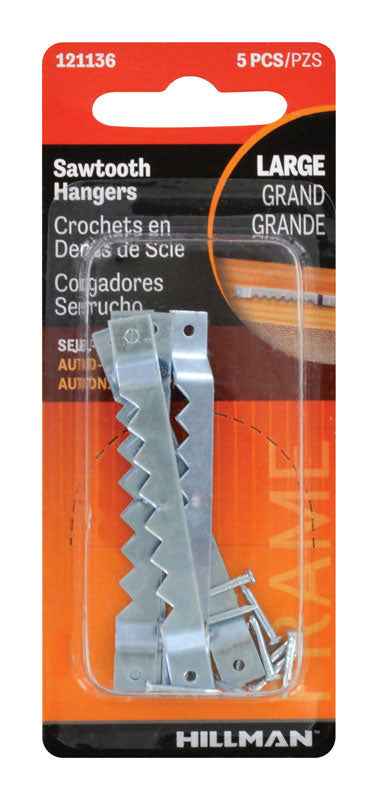 Hillman AnchorWire Steel Zinc Silver Large Self-Leveling Hanger 1 lb. 5 pk (Pack of 10) - Image 3