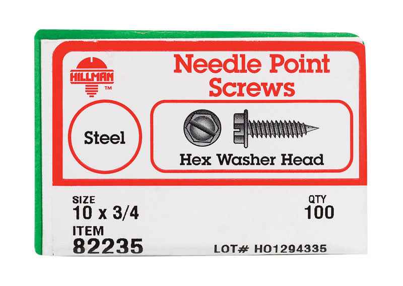 HILLMAN No. 10 Ga. X 3/4 in. L Slotted Hex Washer Head Sheet Metal Screws 1 pk - Image 2