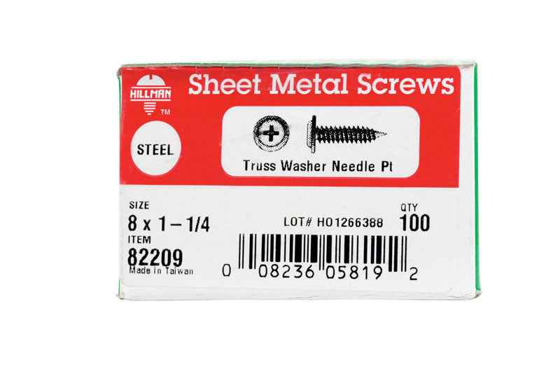 HILLMAN No. 8 Ga. X 1-1/4 in. L Phillips Truss Head Sheet Metal Screws 100 pk - Image 2