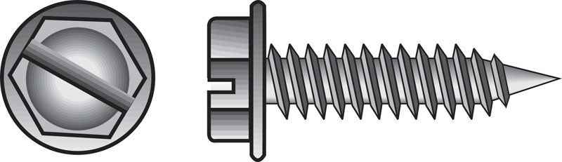HILLMAN No. 8 Ga. X 3/4 in. L Slotted Hex Washer Head Sheet Metal Screws 1 pk