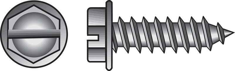 HILLMAN No. 10 Ga. X 2-1/2 in. L Slotted Hex Washer Head Sheet Metal Screws 100 pk