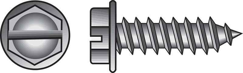 Hillman No. 10 X 2 in. L Slotted Hex Washer Head Sheet Metal Screws 100 pk - Image 2