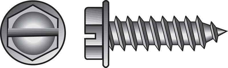 Hillman No. 10 X 2 in. L Slotted Hex Washer Head Sheet Metal Screws 100 pk - Image 4