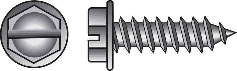 HILLMAN No. 12 Ga. X 2-1/2 in. L Slotted Hex Washer Head Sheet Metal Screws 100 pk