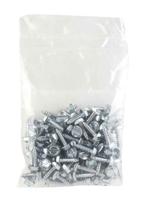 Hillman No. 6 X 1/2 in. L Slotted Hex Head Sheet Metal Screws 100 pk - Image 3