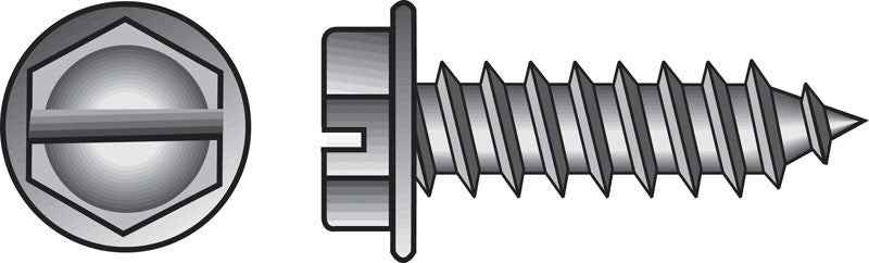 HILLMAN No. 6 Ga. X 1 in. L Slotted Hex Washer Head Sheet Metal Screws 100 pk - Image 3