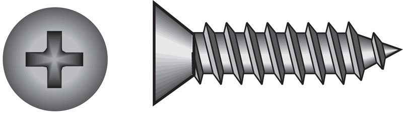Hillman No. 6 X 5/8 in. L Phillips Flat Head Sheet Metal Screws 100 pk - Image 2