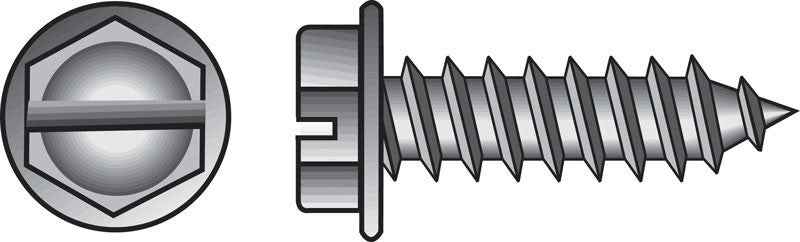 Hillman No. 8 X 1-1/4 in. L Slotted Hex Head Sheet Metal Screws 100 pk - Image 4