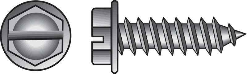 HILLMAN No. 8 Ga. X 2 in. L Slotted Hex Washer Head Sheet Metal Screws 100 pk - Image 3