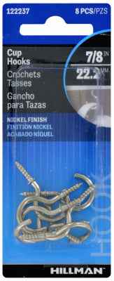 Hillman Small Metal 7/8 in. L Cup Hook 1 lb 8 pk - Image 2