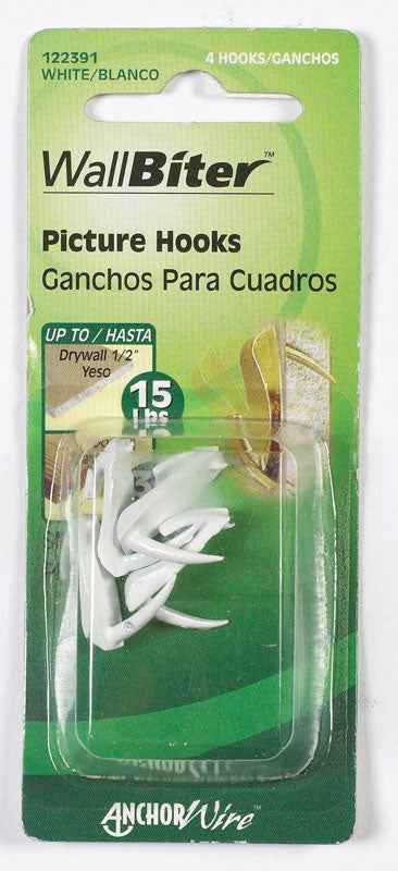 Hillman WallBiter Brass-Plated Silver Small Picture Hook 30 lb. 4 pk (Pack of 10) - Image 3