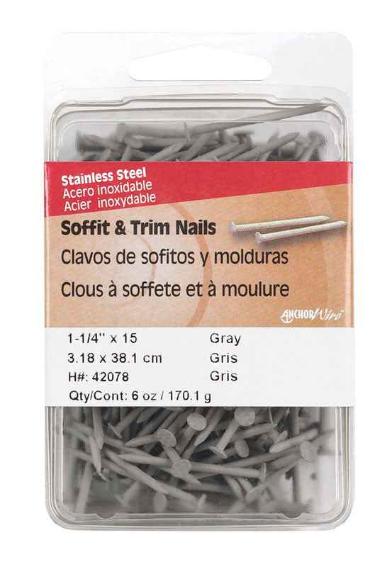 Hillman 1-1/4 in. L Hanger Stainless Steel Nail Smooth Shank Flat (Pack of 5) - Image 2