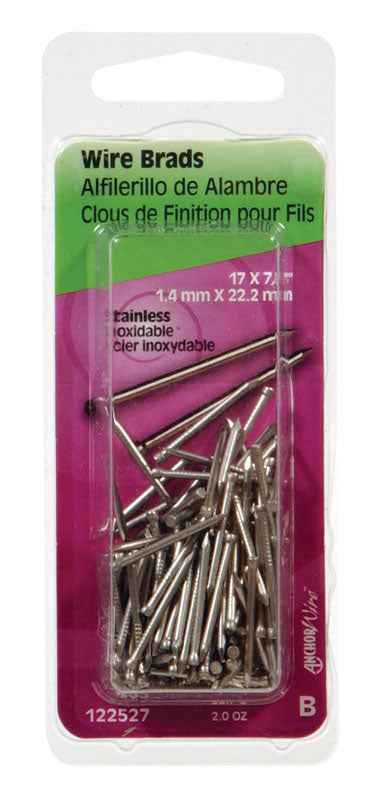 Hillman 17 Ga. x 7/8 in. L Stainless Steel Brad Nails 1 pk 2 oz. (Pack of 6) - Image 2