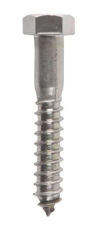 HILLMAN 1/2 in. X 3 in. L Hex Stainless Steel Lag Screw 25 pk - Image 2