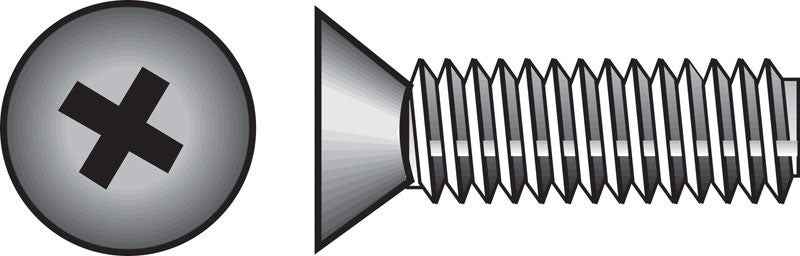 HILLMAN No. 10-24 Ga. X 1/2 in. L Phillips Flat Head Stainless Steel Machine Screws 100 pk - Image 3