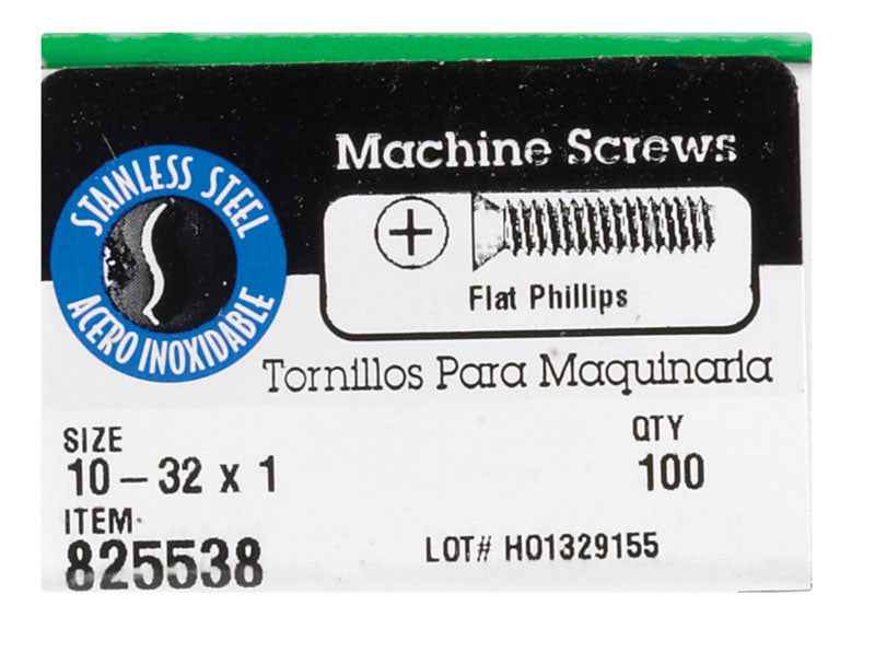 HILLMAN No. 10-32 in. X 1 in. L Phillips Flat Head Stainless Steel Machine Screws 100 pk - Image 2