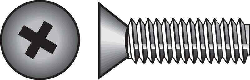 HILLMAN No. 8-32 Ga. X 1 in. L Phillips Flat Head Stainless Steel Machine Screws 100 pk - Image 3
