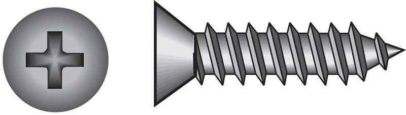 Hillman No. 10 X 1-1/2 in. L Phillips Flat Head Sheet Metal Screws 100 pk - Image 2