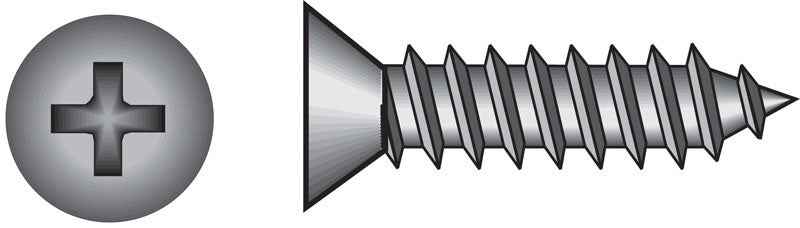 Hillman No. 10 X 1-1/4 in. L Phillips Flat Head Sheet Metal Screws 100 pk - Image 2