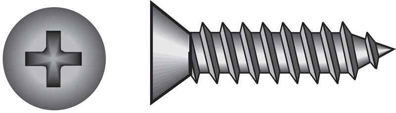 HILLMAN No. 10 Ga. X 1/2 in. L Phillips Flat Head Sheet Metal Screws 100 pk - Image 3