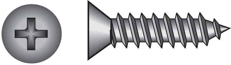 Hillman No. 10 X 1 in. L Phillips Flat Head Sheet Metal Screws 100 pk - Image 5