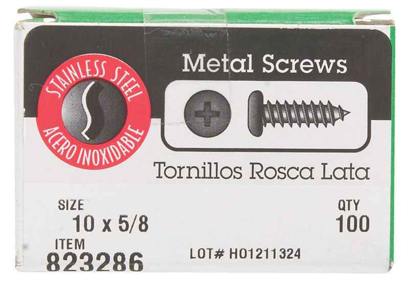 HILLMAN No. 10 X 5/8 in. L Phillips Pan Head Sheet Metal Screws 100 pk - Image 2