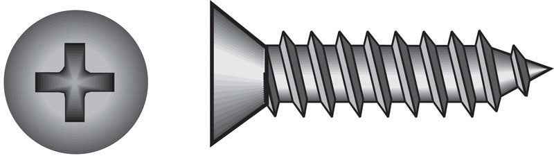HILLMAN No. 12 Ga. X 1 in. L Phillips Flat Head Sheet Metal Screws 100 pk - Image 3