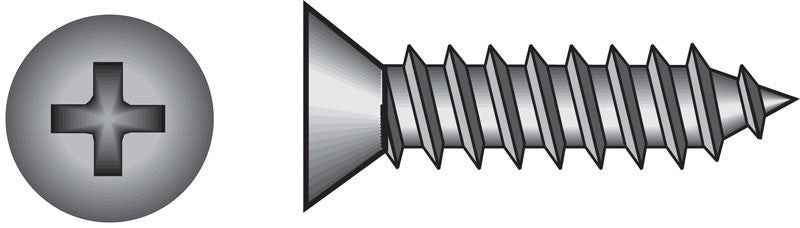 Hillman No. 12 X 2 in. L Phillips Flat Head Sheet Metal Screws 100 pk - Image 5