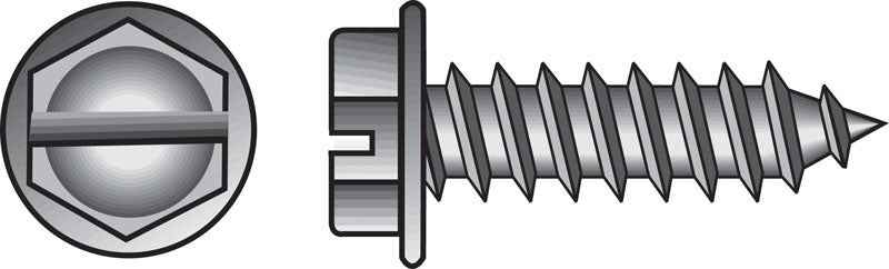 HILLMAN No. 14 Ga. X 1 in. L Slotted Hex Washer Head Sheet Metal Screws 100 pk
