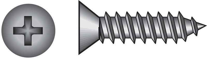 HILLMAN No. 14 Ga. X 1 in. L Phillips Flat Head Sheet Metal Screws 100 pk - Image 3