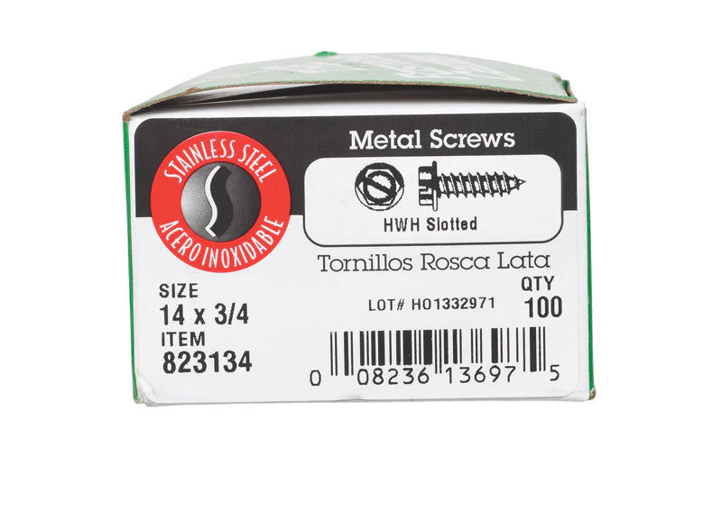 HILLMAN No. 14 Ga. X 3/4 in. L Slotted Hex Washer Head Sheet Metal Screws 100 pk - Image 4