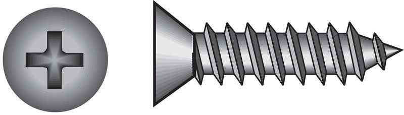 Hillman No. 6 X 3/4 in. L Phillips Flat Head Sheet Metal Screws 100 pk - Image 2
