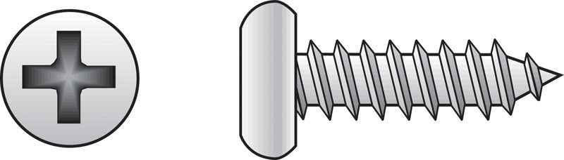 HILLMAN No. 6 Ga. X 5/8 in. L Phillips Pan Head Sheet Metal Screws 100 pk