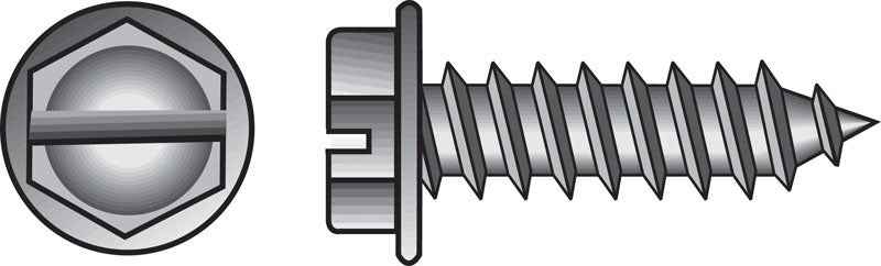 HILLMAN No. 8 Ga. X 1-1/2 in. L Slotted Hex Washer Head Sheet Metal Screws 100 pk