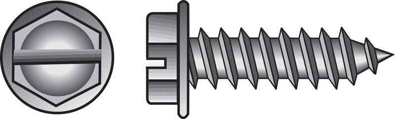 HILLMAN No. 8 Ga. X 1-1/2 in. L Slotted Hex Washer Head Sheet Metal Screws 100 pk - Image 3
