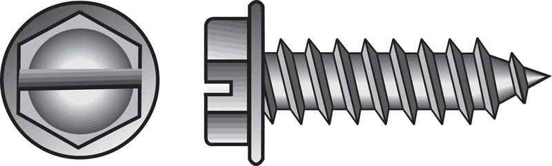 HILLMAN No. 8 Ga. X 1 in. L Slotted Hex Washer Head Sheet Metal Screws 100 pk