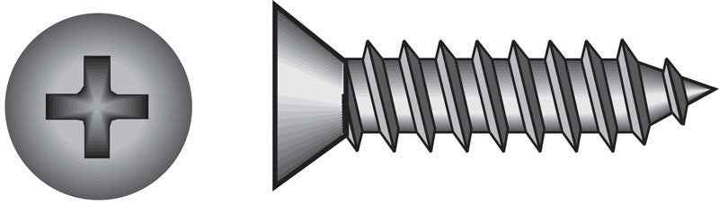 Hillman No. 8 X 1 in. L Phillips Flat Head Sheet Metal Screws 100 pk - Image 5