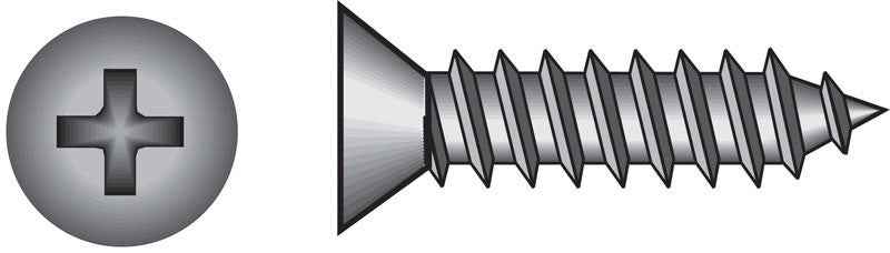 HILLMAN No. 8 Ga. X 2 in. L Phillips Flat Head Sheet Metal Screws 100 pk - Image 3
